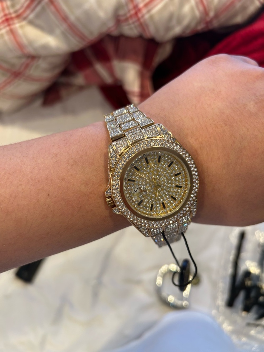 Gold-tone Crystal Accent Women's Watch